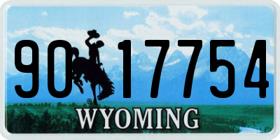 WY license plate 9017754