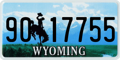 WY license plate 9017755