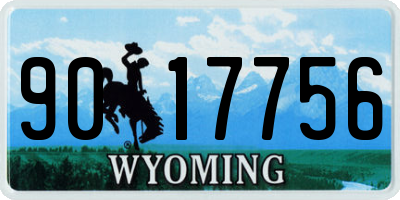 WY license plate 9017756