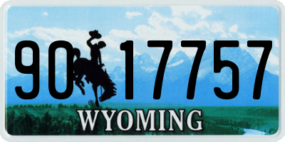 WY license plate 9017757