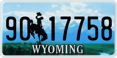WY license plate 9017758