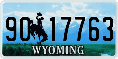 WY license plate 9017763