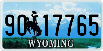 WY license plate 9017765