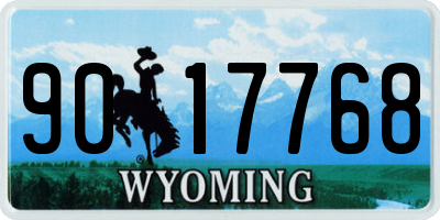 WY license plate 9017768
