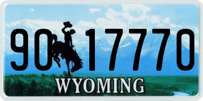 WY license plate 9017770