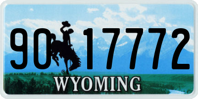 WY license plate 9017772