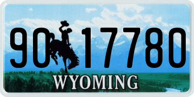 WY license plate 9017780