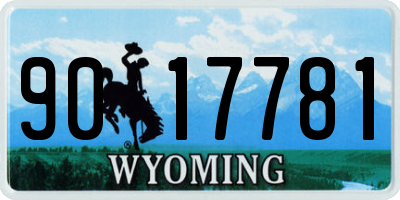 WY license plate 9017781