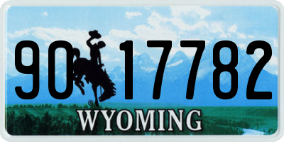 WY license plate 9017782