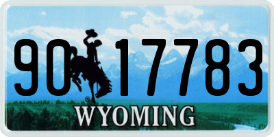 WY license plate 9017783