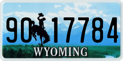WY license plate 9017784