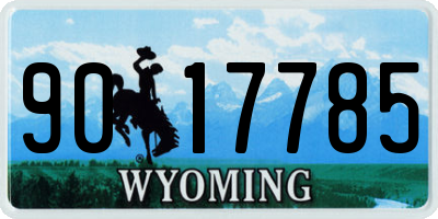 WY license plate 9017785
