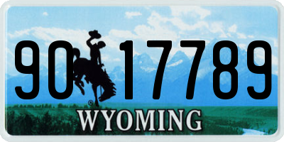 WY license plate 9017789