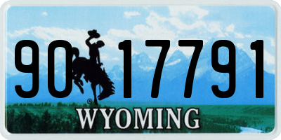 WY license plate 9017791