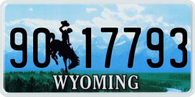 WY license plate 9017793