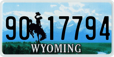 WY license plate 9017794