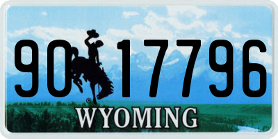 WY license plate 9017796