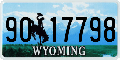 WY license plate 9017798