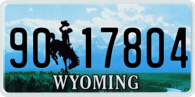 WY license plate 9017804