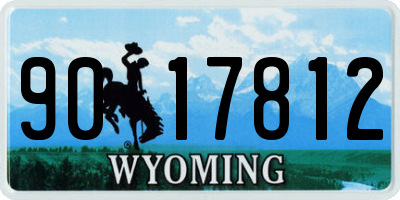WY license plate 9017812