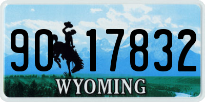 WY license plate 9017832