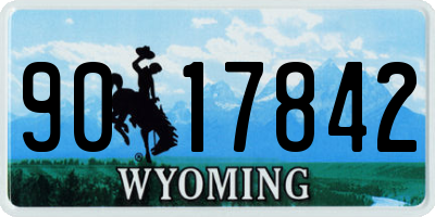 WY license plate 9017842