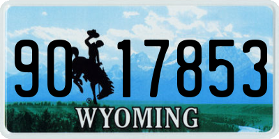 WY license plate 9017853