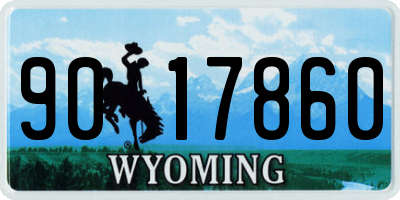 WY license plate 9017860