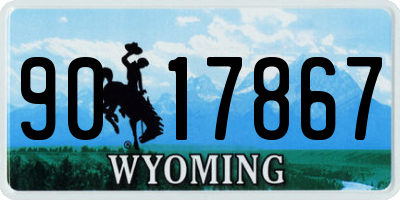 WY license plate 9017867