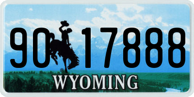 WY license plate 9017888