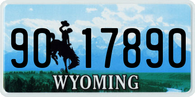 WY license plate 9017890