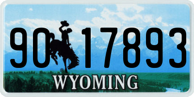 WY license plate 9017893