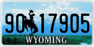 WY license plate 9017905