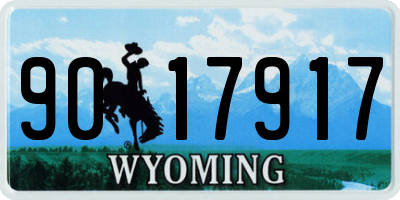 WY license plate 9017917