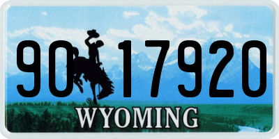 WY license plate 9017920