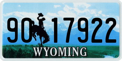 WY license plate 9017922