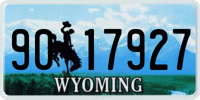 WY license plate 9017927