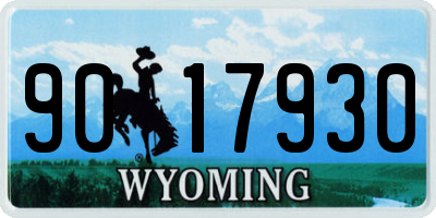 WY license plate 9017930