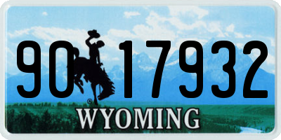 WY license plate 9017932