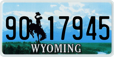 WY license plate 9017945