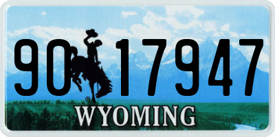 WY license plate 9017947