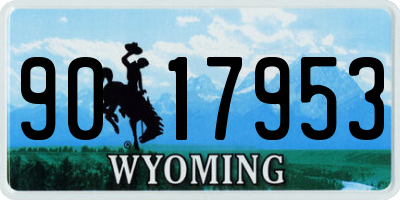 WY license plate 9017953