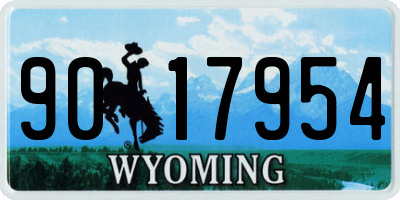WY license plate 9017954