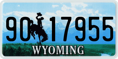 WY license plate 9017955