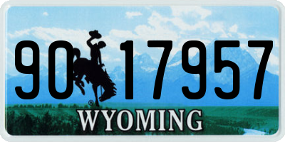 WY license plate 9017957