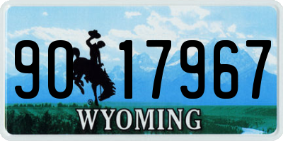WY license plate 9017967