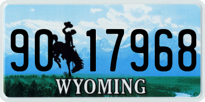 WY license plate 9017968