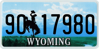 WY license plate 9017980