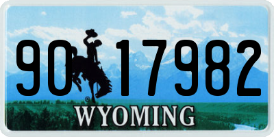 WY license plate 9017982