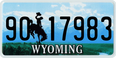 WY license plate 9017983